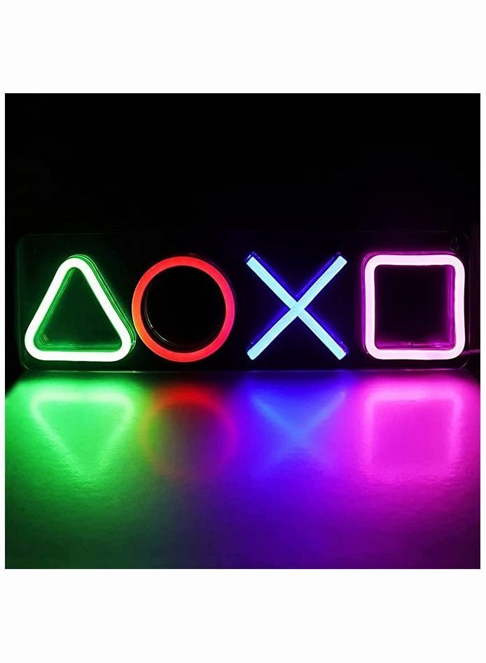 Y&D LED Neon Lights, SYOSI for Playstation Light Icon Gaming, Signs Bedroom Wall Decor, USB Powered Switch PS5 Game Room, Living Man Cave, Gamer Room Decor Aesthetic - Image 1
