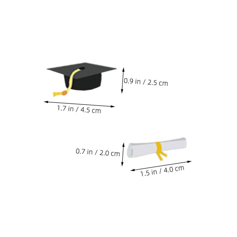 Graduation Cap Confetti 100 Pieces Gold Silver Black Class Of 2025 Party Table Scatter Decoration - Image 3