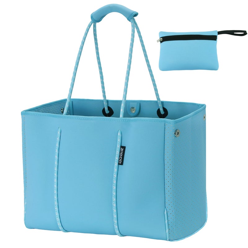 QOGiR Neoprene Tote Multipurpose Gym Beach Bag Large Sports Ocean Blue Large - Image 2
