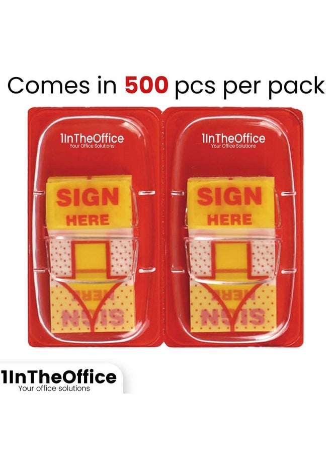 1إن ذا أوفيس علامات التبويب Sign Here 1 ملصقات/أعلام باللون الأصفر 500/عبوة (500)  - Image 2