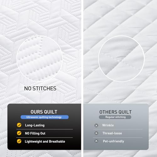Lavsiry White Queen Size Quilt Bedding Set with Pillow Shams, Summer Lightweight Bedspread Coverlet, Soft Quilted Blanket Thin Comforter for All Seasons - Image 5