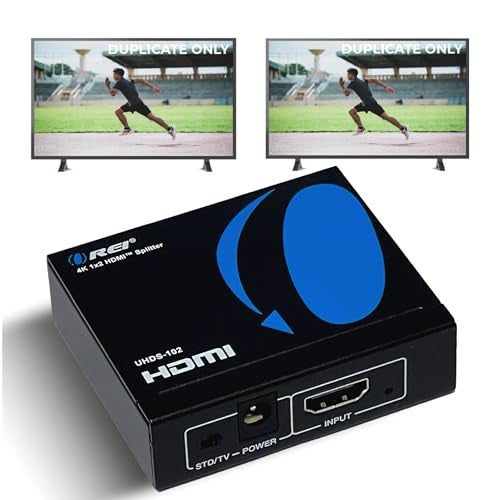 OREI UltraHD 4K @ 60 Hz 1 x 2 HDMI Splitter 1 in 2 Out (2 Port) 4:4:4 8-bit - Does Not Bypass HDCP, 18 Gbps, 4K HDMI Splitter - Image 1