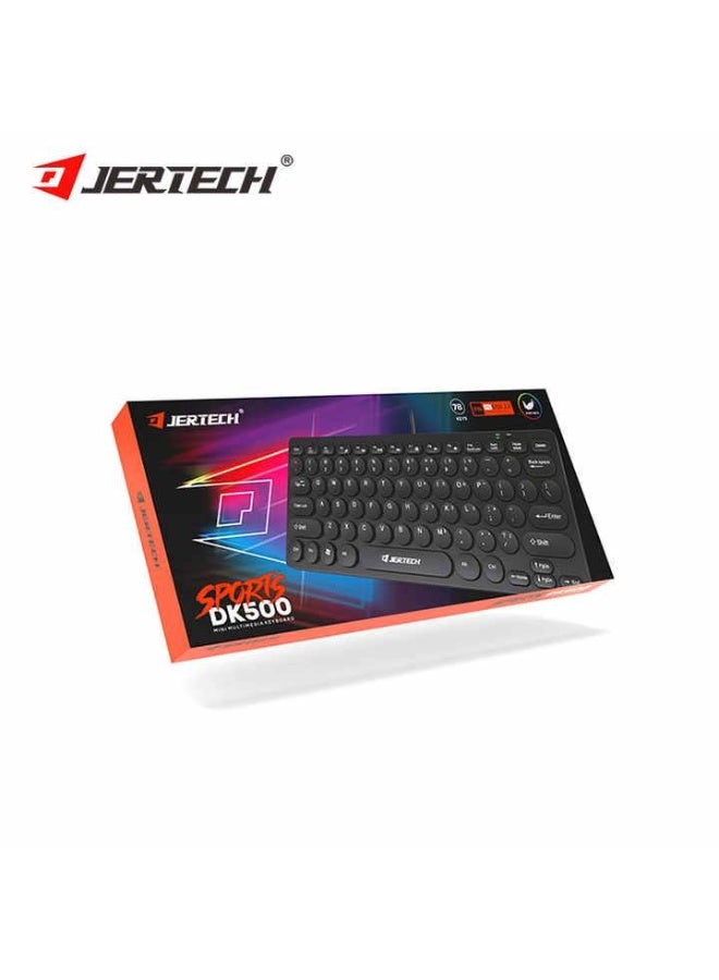 JERTECH DK500 USB Mini Silent Keyboard , Wired Office Comfort keyboard - 78 Slim Round keycap - Arabic & English PINK - Image 2