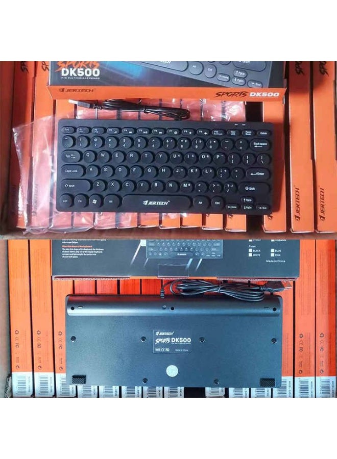 JERTECH DK500 USB Mini Silent Keyboard , Wired Office Comfort keyboard - 78 Slim Round keycap - Arabic & English PINK - Image 3