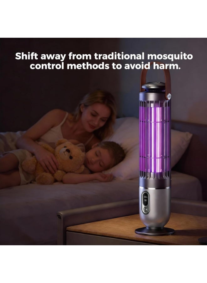 Electric mosquito killer lamp with light sensor, four-mode insect zapper, night light, rechargeable or plug-in, UV insect trap, mosquito killer - Image 5