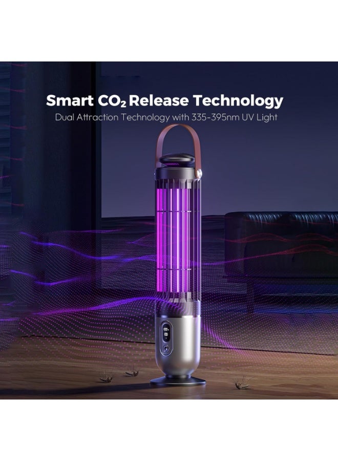 Electric mosquito killer lamp with light sensor, four-mode insect zapper, night light, rechargeable or plug-in, UV insect trap, mosquito killer - Image 2