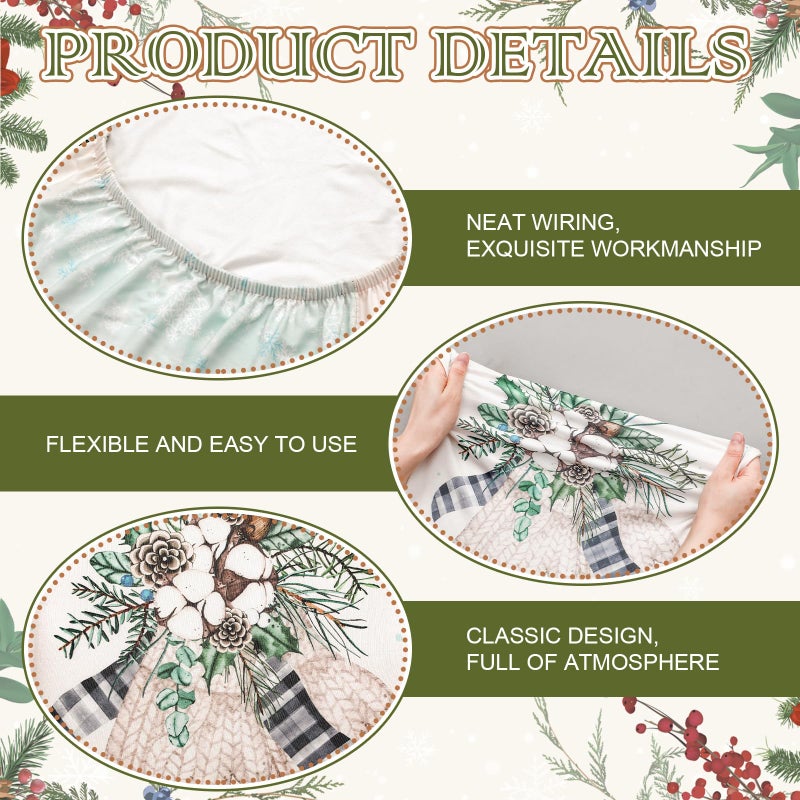 FuWeave FuWeave 6 Pcs Christmas Snowman Chair Covers Winter Vintage Dining Chair Slipcovers Christmas Seat Covers Winter Elk Gloves Stretch Removable Washable Dining Protector for Party Dining Wedding Kitchen - Image 3