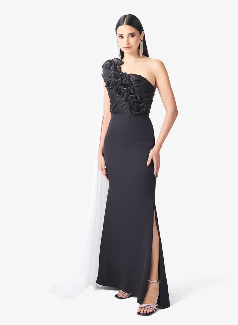 Namshi x  One Shoulder 3D Floral Detail A Line Dress for Women | Best Price UAE