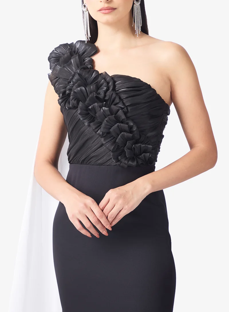 Namshi x  One Shoulder 3D Floral Detail A Line Dress for Women | Best Price UAE