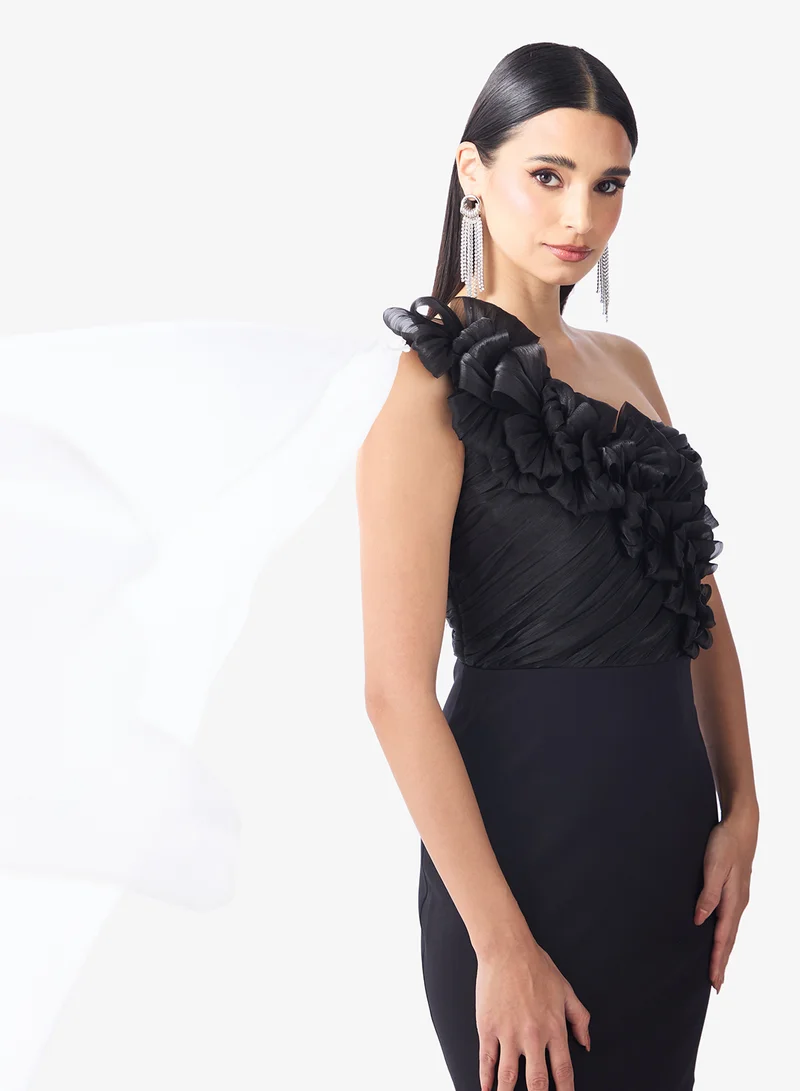 Namshi x  One Shoulder 3D Floral Detail A Line Dress for Women | Best Price UAE