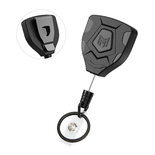 MNGARISTA Heavy Duty Retractable Keychain with Belt Clip, ID Badge Reel Key Chain, Badge Holder with 31.5' Steel Cord and Key Ring, 9.0oz, Black - Image 5