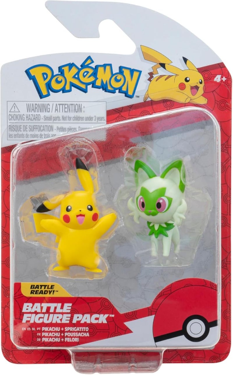 Pokemon Jazwares Pokemon Battle Figure 2-Pack - Pikachu & Sprigatito - Generation IX PKW3355
