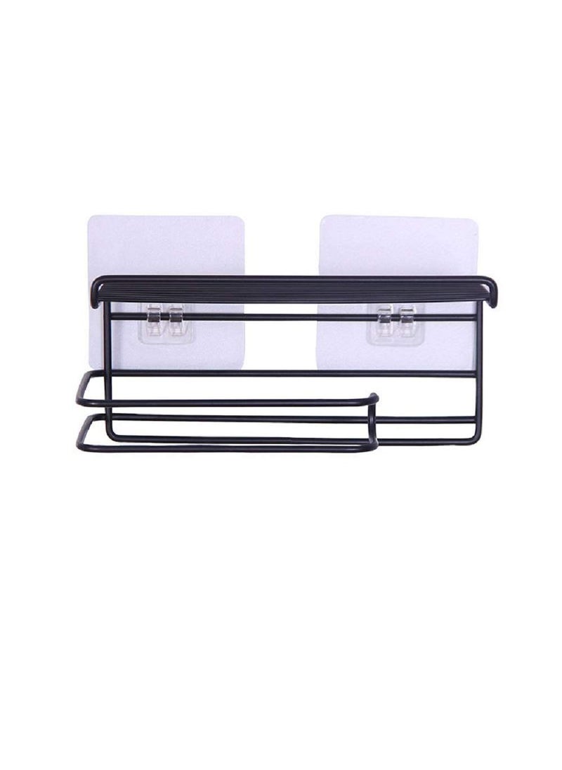 HOME CUBE HOME CUBE 1 Pc Adhesive Toilet Paper Holder with Phone Shelf Wall Mounted Toilet Paper Roll Holder Bathroom Tissue Roll Holder No Drilling Required Black Random Color  - Image 4
