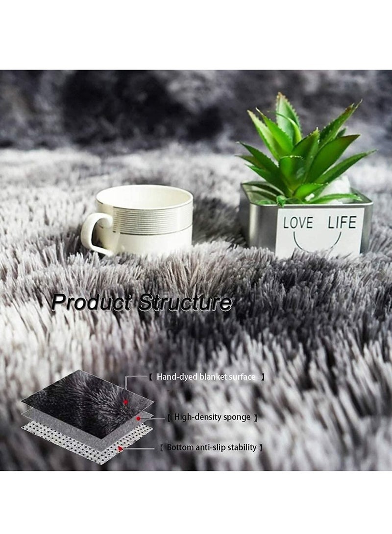 KYD Soft Rugs Fluffy Carpets Tie-Dye Rugs for Living Room Bedroom Nursery Home Decor Non-Slip Machine Washable Carpet Home Decorative Carpet 100x160 cm Coffee  - Image 4