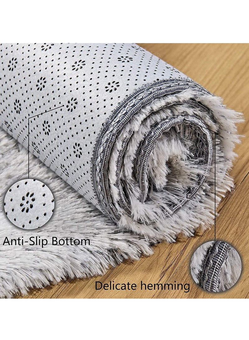 KYD Soft Rugs Fluffy Carpets Tie-Dye Rugs for Living Room Bedroom Nursery Home Decor Non-Slip Machine Washable Carpet Home Decorative Carpet 100x160 cm Coffee  - Image 5