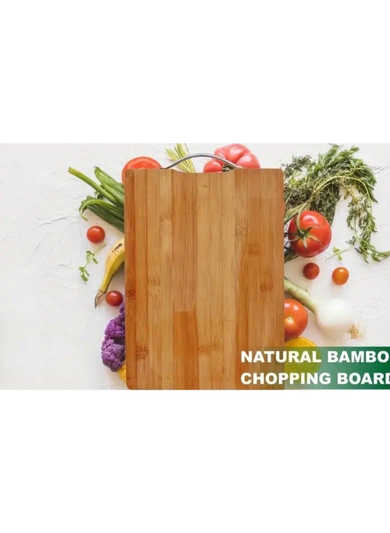 كلين ويف لوح تقطيع من الخيزران الطبيعي بحجم كبير جدًا ومتين – مزود بفتحة تعليق، سهل التنظيف ومثالي للمطبخ المنزلي والمطاعم (34×24 سم) - Image 4