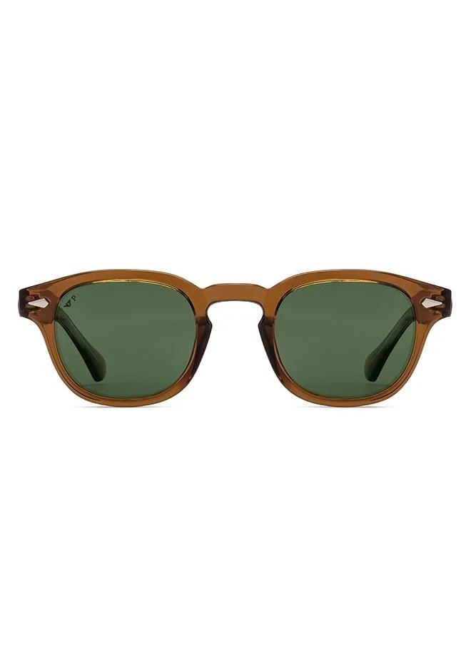 فينسينت تشيس Full Rim Round Classics Branded Latest And Stylish Sunglasses Polarized And 100% UV Protected Unisex Large VC S16749