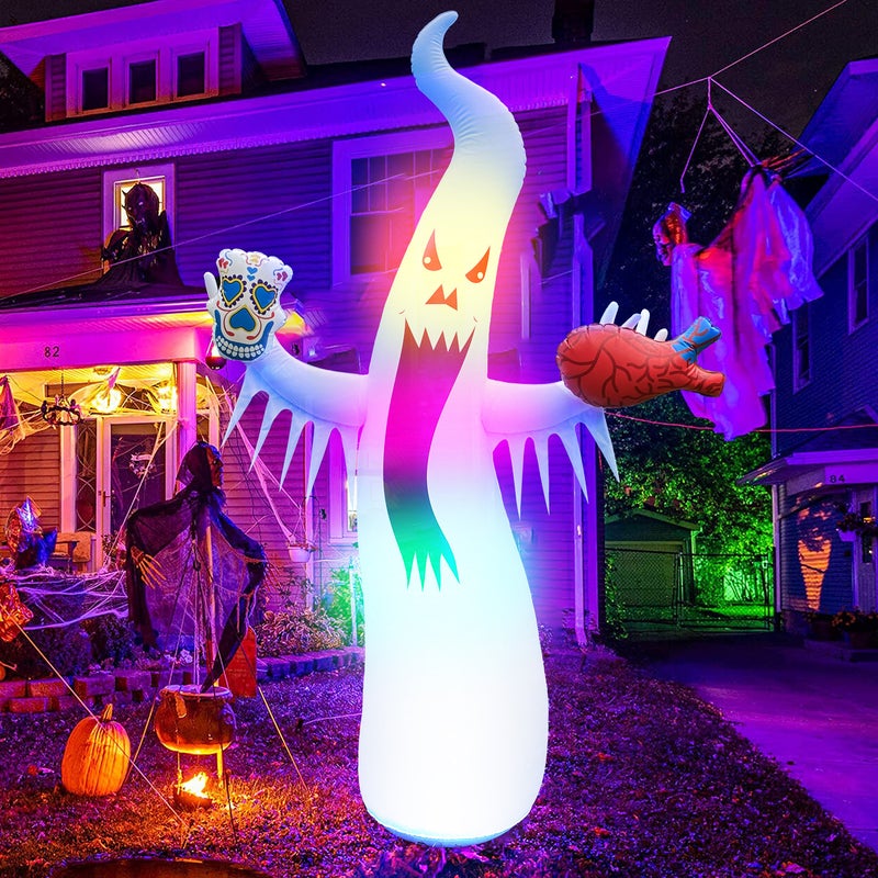 Inflatable Ghost Halloween Decoration RGB Light White 