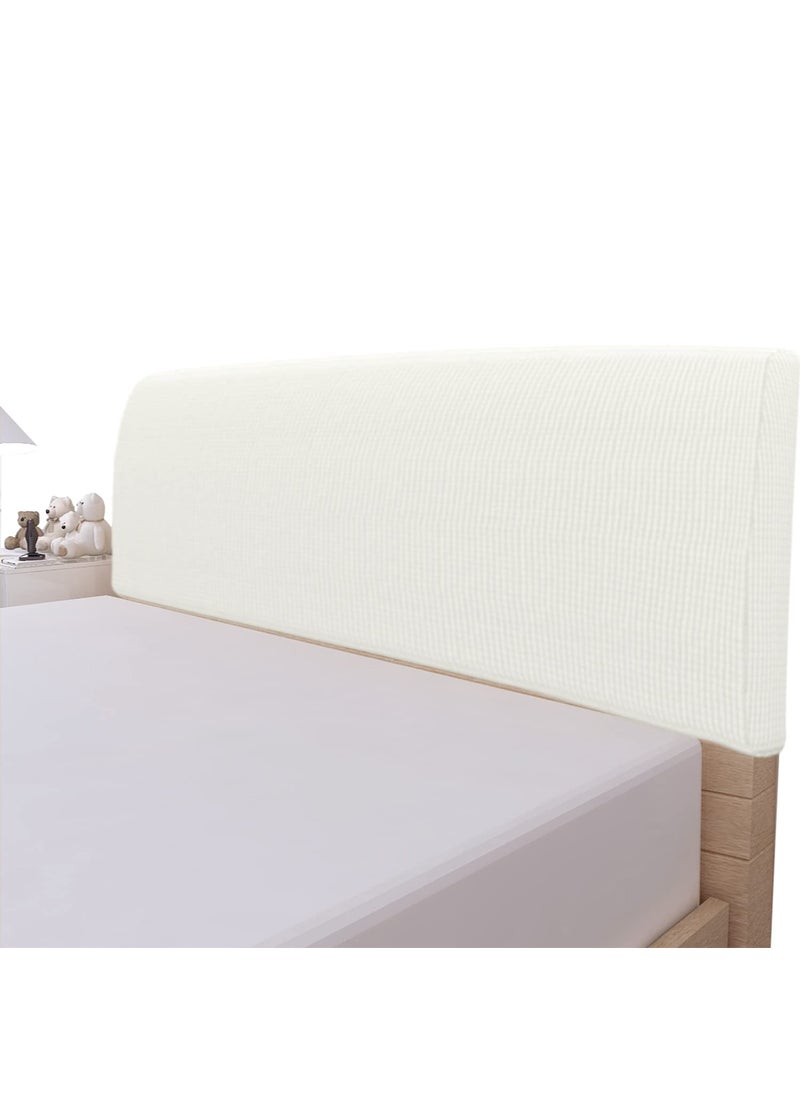 Easy-Going EasyGoing Stretch Bed Headboard Slipcover Small Square Jacquard Furniture Cover Dustproof Protector Cover for Bedroom Decor King Cream 