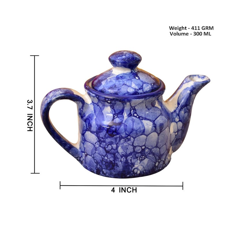 KunhaR Ceramic Teapot 1 Piece Blue Luster 300 ml - Image 2