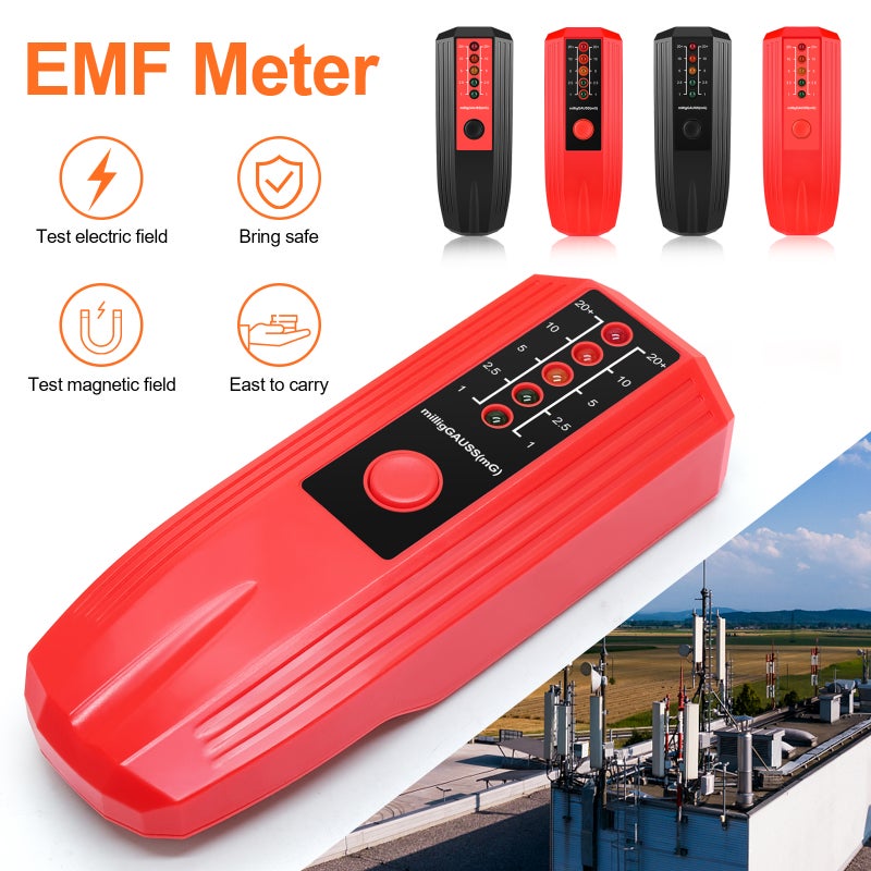 مقياس الحقول الكهرومغناطيسية المحمول (Handheld EMF Meter) - كاشف الإشعاع الكهرومغناطيسي المحمول - كاشف المجال الكهربائي الرقمي للمنزل والمختبر والمستشفى - كاشف إشعاع متعدد الوظائف - Image 4