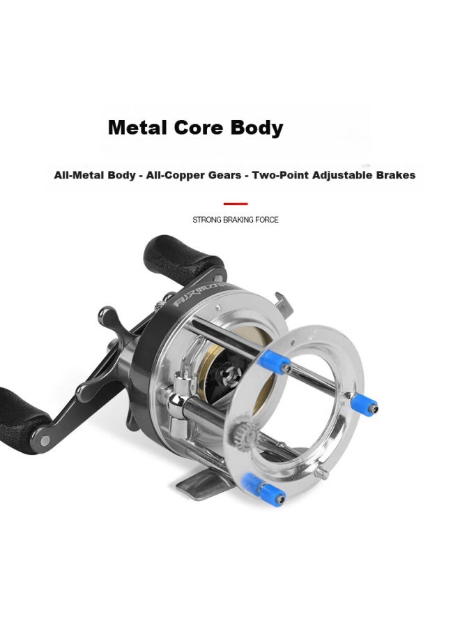 Han Ding Handing Drum Wheel Metal Spool Blackening Special Wheel Lei Qiang Wheel Long Casting Wheel Sea Fishing Boat Fishing Reel 5000 Right Hand - Image 1