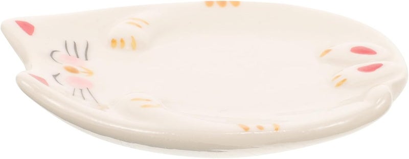 Ceramic Palette Tray for Watercolor and Gouache Painting, Small 8.5X7.5Cm Artist Mixing Tray for Nail Art and Manicure Use, Cute Cat Design - Image 1