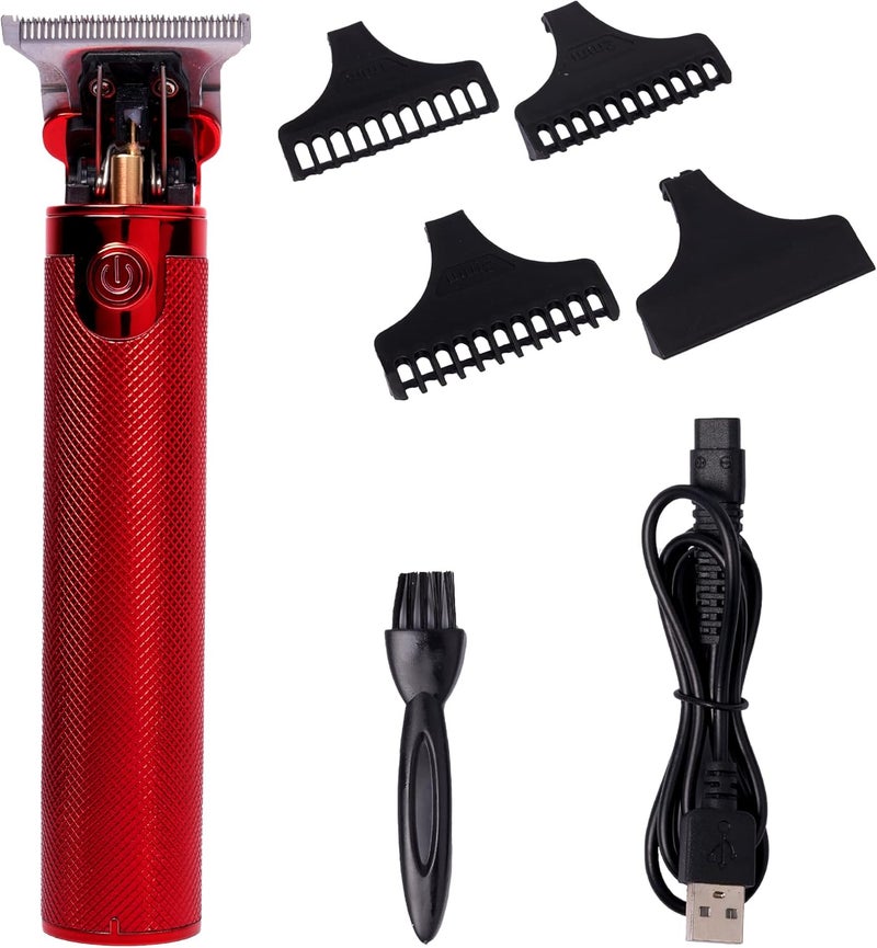 Red by Kiss Hair Trimmer for Men Precision Blade Cordless Trimmer Mens Grooming Kit Red