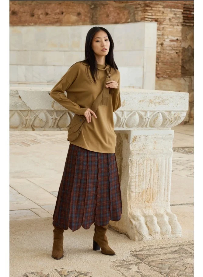MissWhence Miss 999 Women's Plaid Midi Skirt