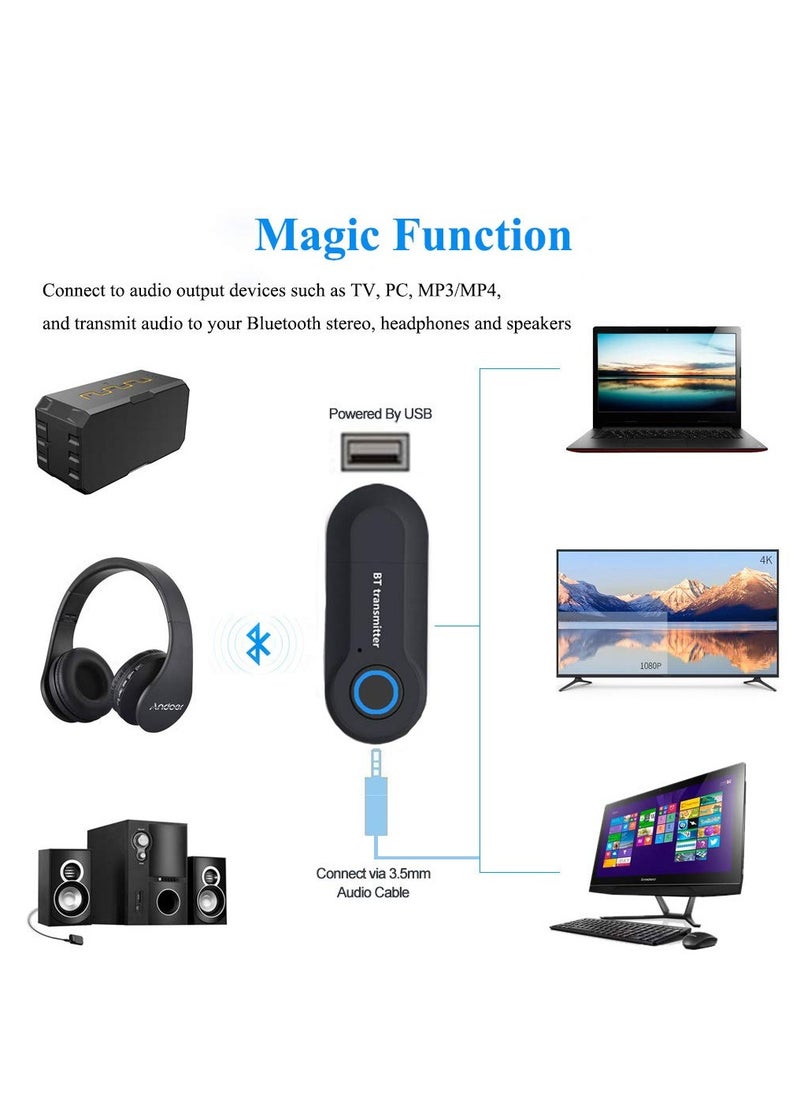 Generic - Low-Latency Bluetooth Audio Transmitter 3.5mm AUX RCA Computer USB Audio Non-Fiber Wireless Audio Adapter for TV PC for Headphones No Delay Bluetooth 4.0 - Image 1