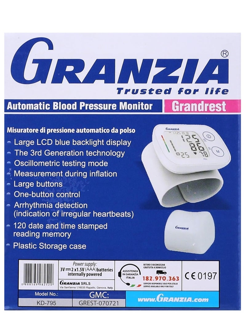 Granzia Grandrest Automatic Wrist Blood Pressure Monitor - Image 3