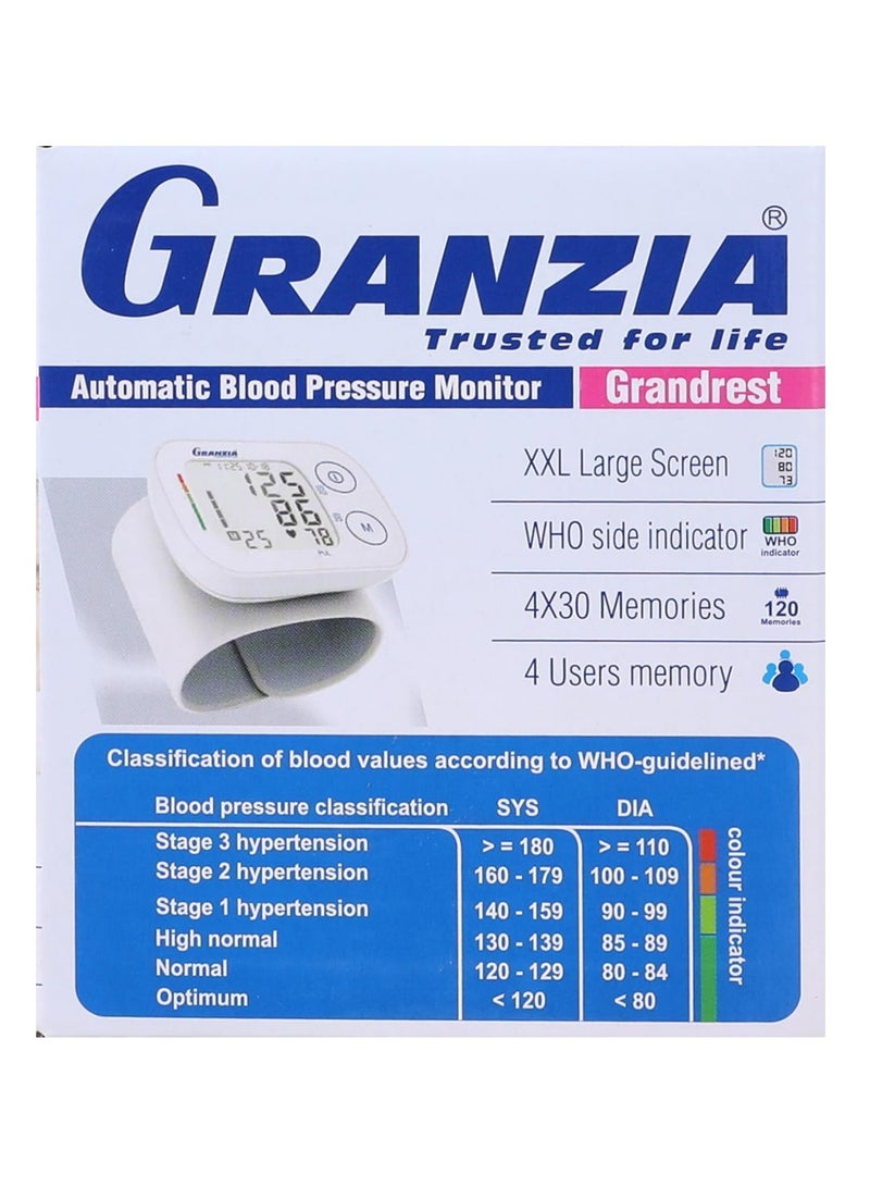 Granzia Grandrest Automatic Wrist Blood Pressure Monitor - Image 2