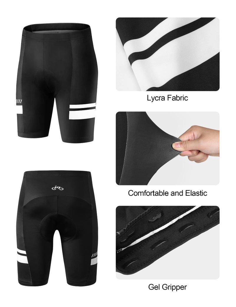 INBIKE Cycling Jersey Men Set Short Sleeve Bike Shirt Gel Padded Shorts for Summer Black XL - Image 5