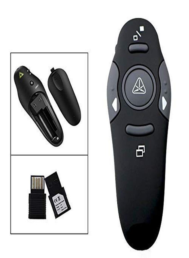 atdaraz جهاز عرض تقديمي لاسلكي يعمل بتردد 2.4 جيجاهرتز من نوع USB من atdaraz، مزود بمبدل شرائح باوربوينت لاسلكي مع مفاتيح اختصار - مدى التحكم عن بعد: 15 مترًا - أسود. - Image 1