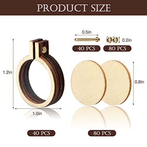 ZOCONE 40 Packs Mini Embroidery Hoops, Small Ring Tiny Embroidery Hoops, Round Wood Hoops for DIY Pendant Embroidery Necklace Jewelry Pendant and Keychain - Image 2