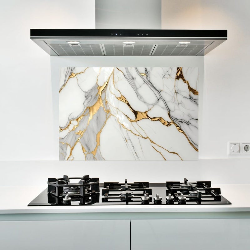 D-Fix ® Marble Peel and Stick Wallpaper for Home Decor, Waterproof Self-Adhesive Wall Stickers for Kitchen, Bathroom, Living Room – Wall Paper (60X200 CM (Golden Line Grey) - Image 4