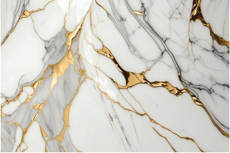 D-Fix ® Marble Peel and Stick Wallpaper for Home Decor, Waterproof Self-Adhesive Wall Stickers for Kitchen, Bathroom, Living Room – Wall Paper (60X200 CM (Golden Line Grey) - Image 3