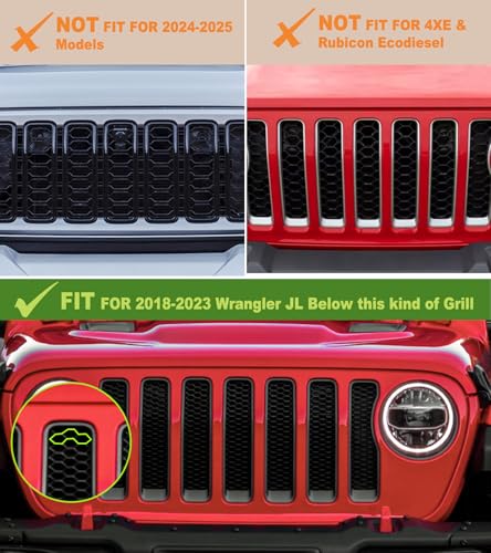 SDPVorn Grill Lights for Jeep Wrangler JL JLU Front Bumper Grille LED Running Marker Lamp Accessories White 20182023 - Image 3