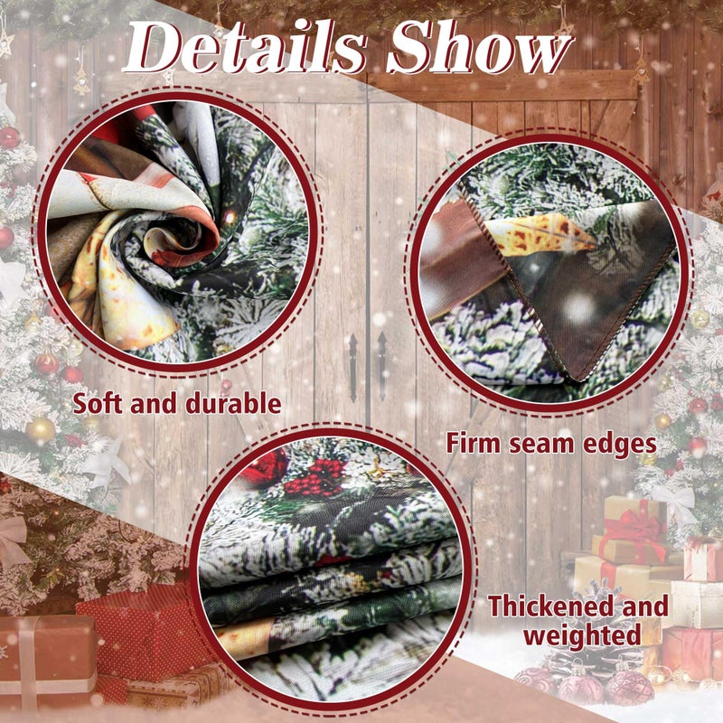 Felortte 7x5FT Polyester Fabric Winter Christmas Rustic Barn Wood Door Photography Backdrop Xmas Tree Snow Background Banner for Family Holiday Party Decoration Supplies Photo Studio Props Pictures - Image 5