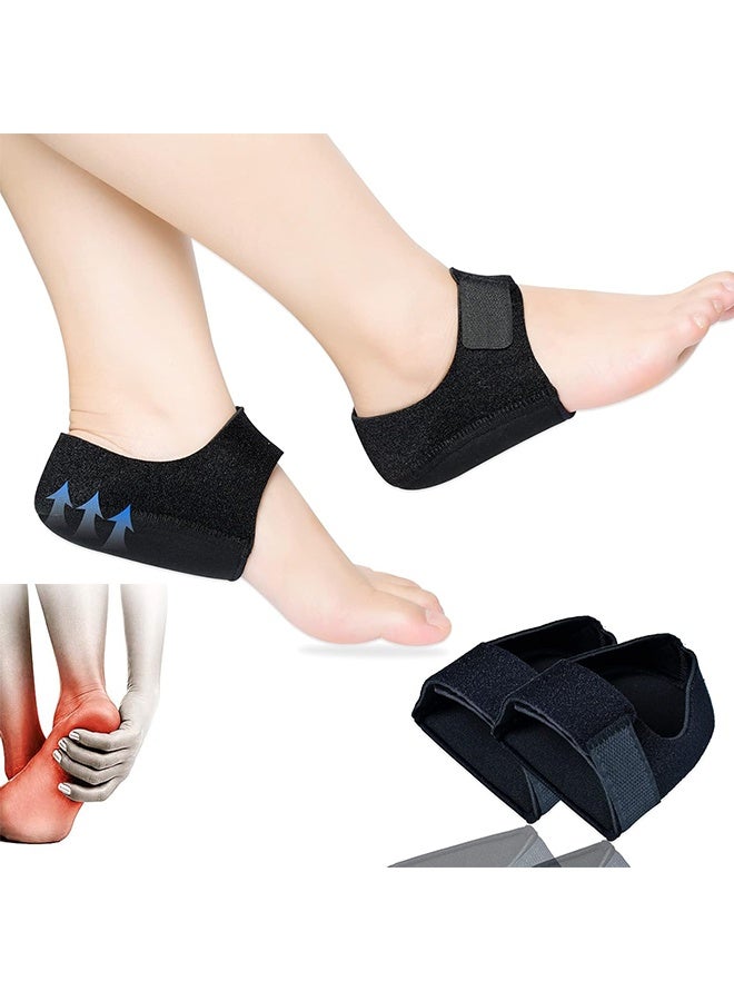 أحواض كعب هلامية لإزالة العظمة العقبية، ضمادات كعب، حماية كعب سيليكون، مناسبة لتسكين آلام الكعب / تقليل الضغط، وسادات كعب قابلة للتعديل وأكواب كعب ضد الانزلاق لآلام الكعب الناتجة عن التهاب اللفافة الأخمصية، الشوكة العقبية، التهاب الأوتار، وتشقق الكعبين (مقاس S، أسود) - Image 1