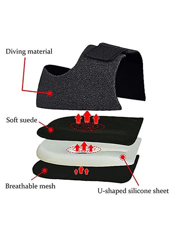 أحواض كعب هلامية لإزالة العظمة العقبية، ضمادات كعب، حماية كعب سيليكون، مناسبة لتسكين آلام الكعب / تقليل الضغط، وسادات كعب قابلة للتعديل وأكواب كعب ضد الانزلاق لآلام الكعب الناتجة عن التهاب اللفافة الأخمصية، الشوكة العقبية، التهاب الأوتار، وتشقق الكعبين (مقاس S، أسود) - Image 3