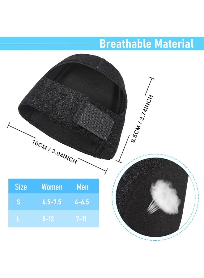 أحواض كعب هلامية لإزالة العظمة العقبية، ضمادات كعب، حماية كعب سيليكون، مناسبة لتسكين آلام الكعب / تقليل الضغط، وسادات كعب قابلة للتعديل وأكواب كعب ضد الانزلاق لآلام الكعب الناتجة عن التهاب اللفافة الأخمصية، الشوكة العقبية، التهاب الأوتار، وتشقق الكعبين (مقاس S، أسود) - Image 2