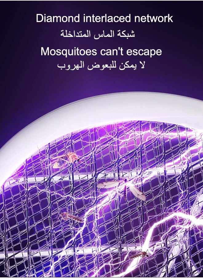 ماركة غير محددة صاعق ذباب مضربة بعوض كهربائية مضربة ذباب كهربائية مضربة حشرات ٢ في ١ مضربة كهربائية قابلة للشحن عبر USB مضربة بعوض مع وضع تلقائي للأشعة فوق البنفسجية أبيض  - Image 4