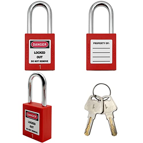 JOJOMARK Lockout Tagout Locks, Safety Padlock, Loto Locks Keyed Differently Lock Out Tag Out 50 pcs Safety Padlocks Plastic with 50 Lockout TagOut Tags Red - Image 5