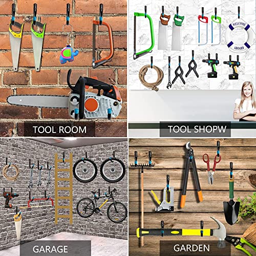 Naikozmo Heavy Duty Steel Garage Storage Utility Hooks, 8 Pack Wall Mount Hanging Storage Utility Naikozmo Hanger, Black and Red - Image 5