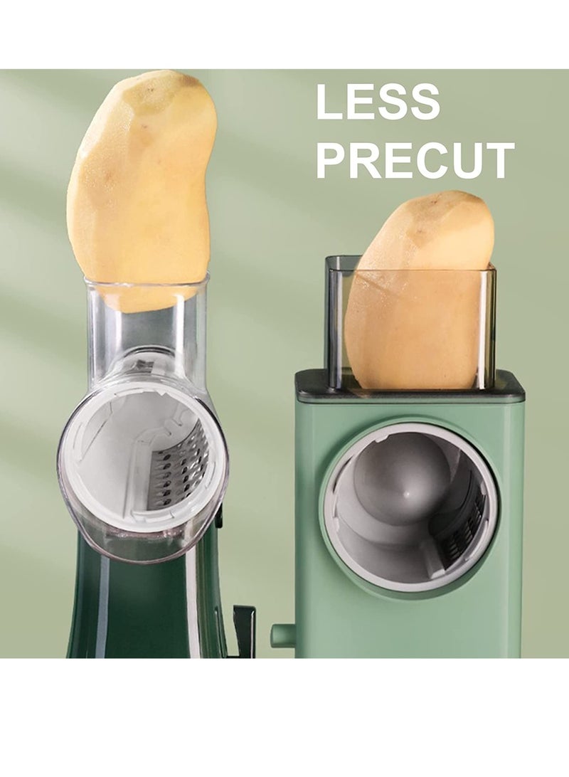 ELTRAZONE Rotary Vegetable Cutter + Cheese Grater - Vegetable Shredder Round Slicer, Grater, Salad Maker - Large Feed Port - Suction Base - Vegetable, Fruit, Cookie, - Image 3