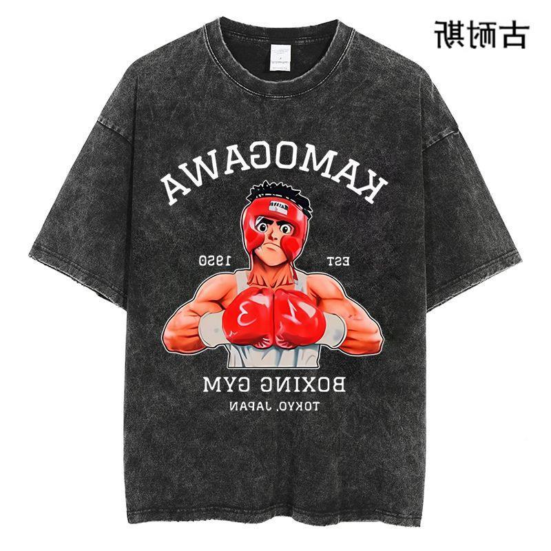 American Loose Design Feeling Retro Washed Animation Do Old Street Short Sleeve Men'S And Women'S T-Shirt - Image 5