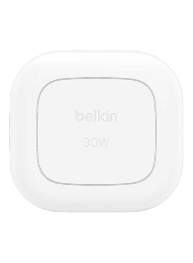 belkin BoostCharge Compact Wall Charger 30W, Travel-friendly USB-C Power Delivery Fast Charging for Apple iPhone Series 15, 14, 13, Samsung Galaxy S24, S23, iPad, AirPods, Tablet And More - White - Image 4