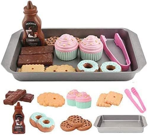 Elitoky Cookie Play Food Set Play Food for Kids Kitchen Play Kitchen Accessories Play Baking Cookies and Cupcakes Plastic Toy Food for Pretend Play Kids Toddler Childrens Birthday Gifts - Image 1