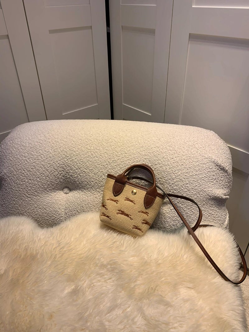 Mini Straw Weave Shoulder Bag, Crossbody, Handheld, Color-Block Design - Image 2